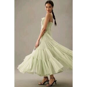 NWT Pleated Tiered Midi Dress in Light Sage